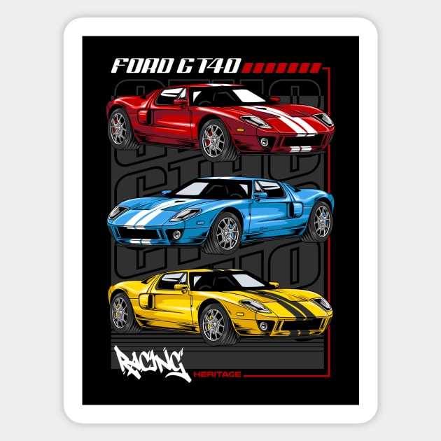 Iconic GT40 Exotic Car Sticker by milatees